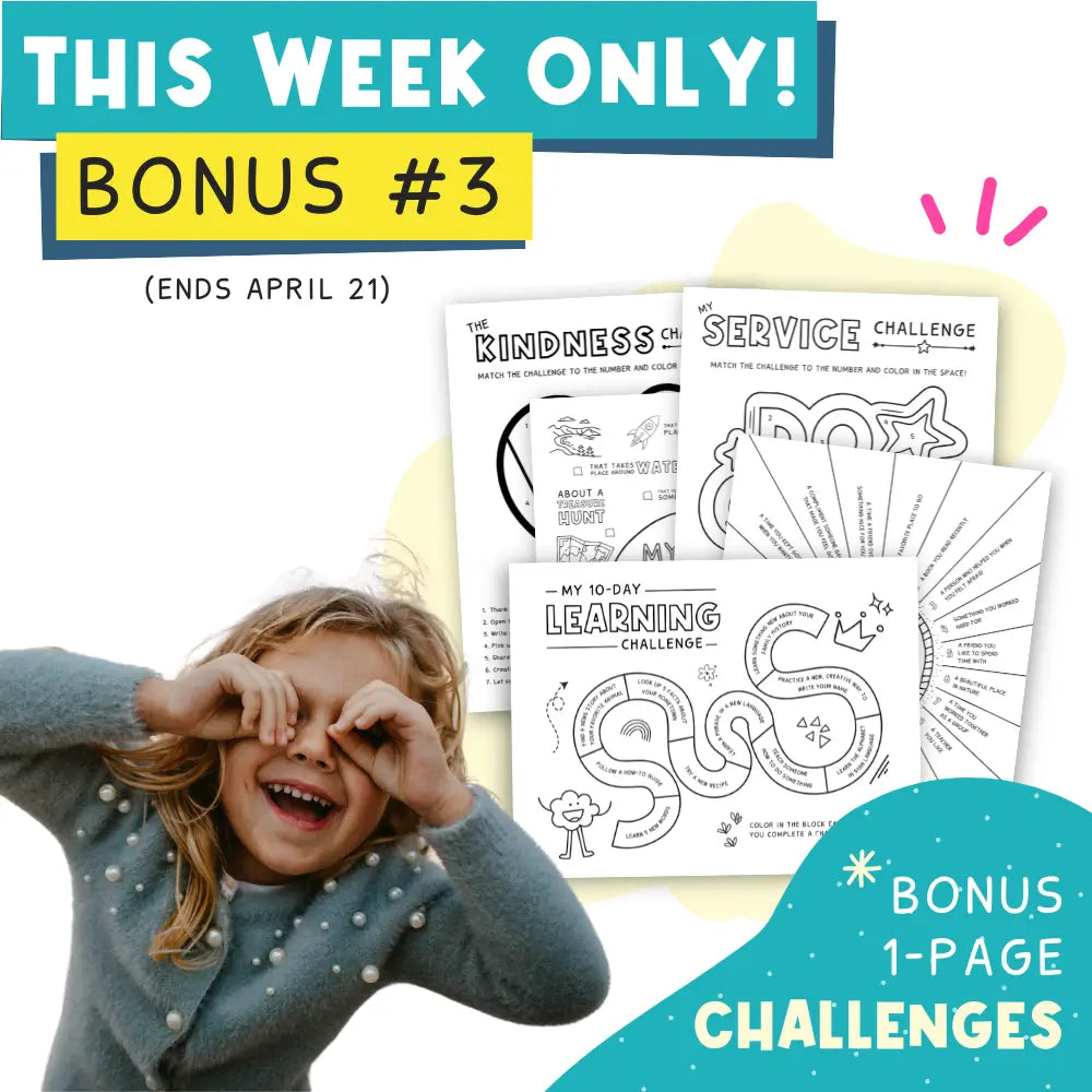 Bonus 1 Page Challenges | Summer Goal Kit For Kids
