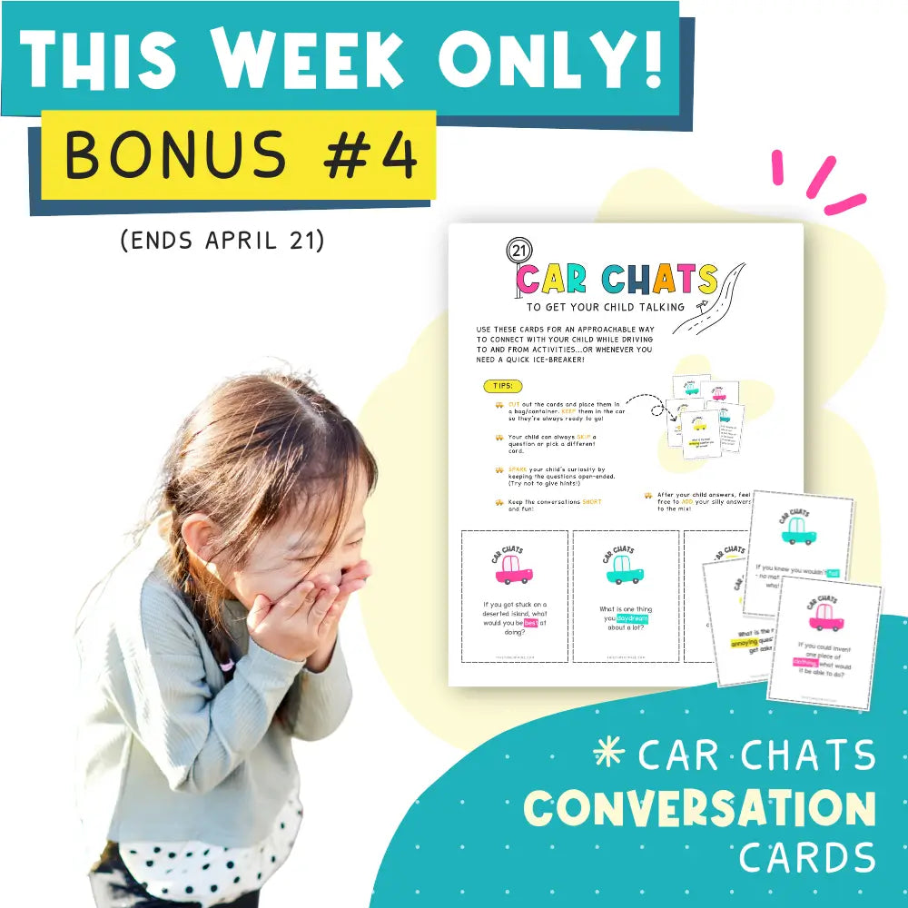 Bonus Car Chat Conversation Cards | Summer Goal Kit For Kids