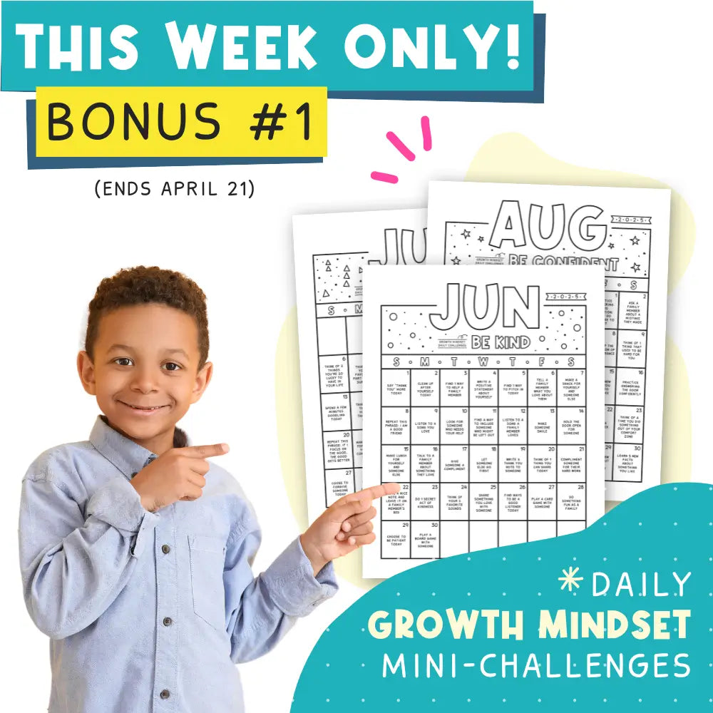 Bonus Growth Mindset Mini-Challenges | Summer Goal Kit For Kids