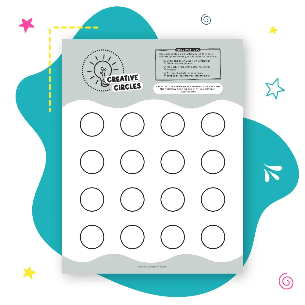 Mockup Of Creative Circles | Printable Mindset Activity For Kids