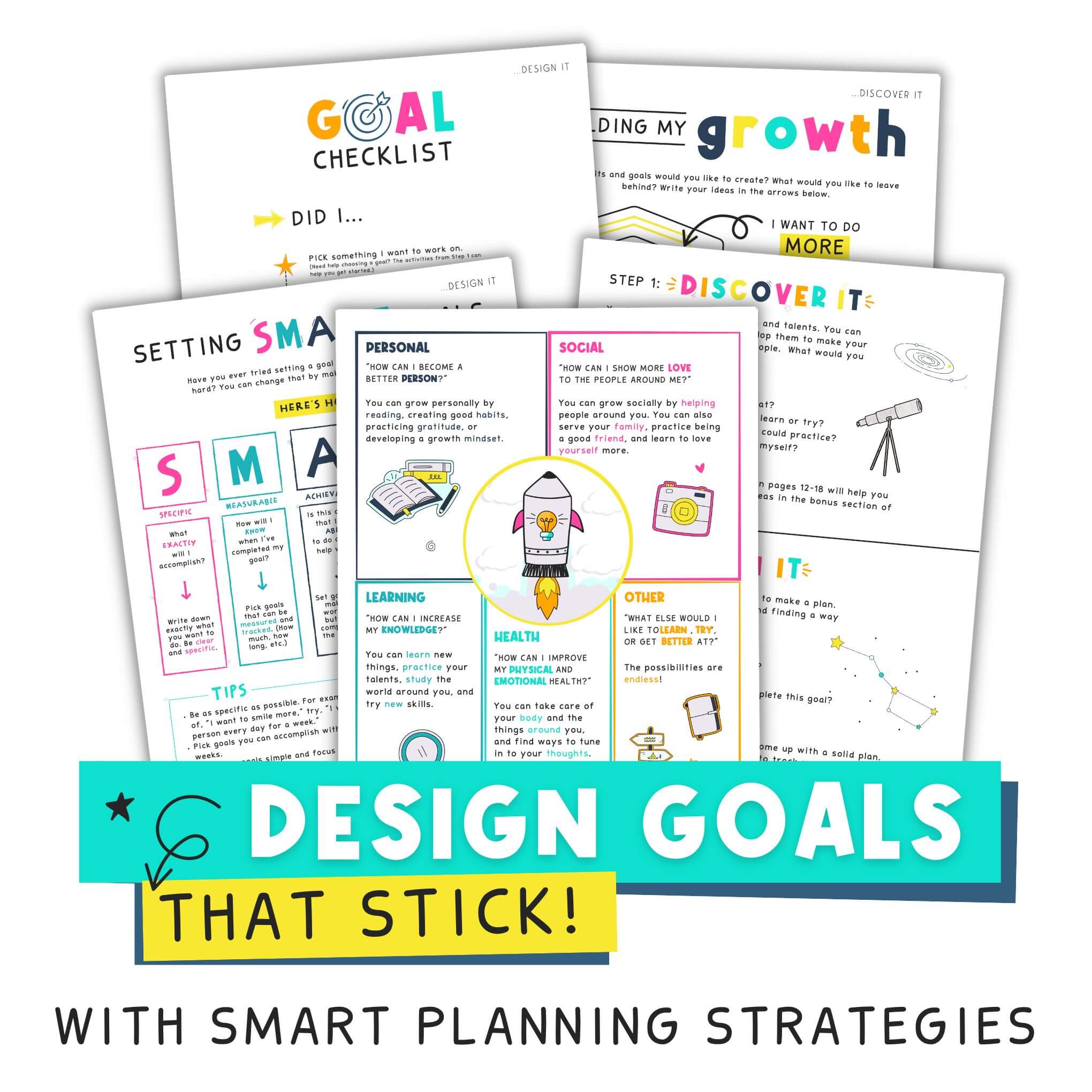 Mockup Of Dream Big Goal Planning Kit For Kids Printable | This Time Of Mine | Smart Planning Strategies