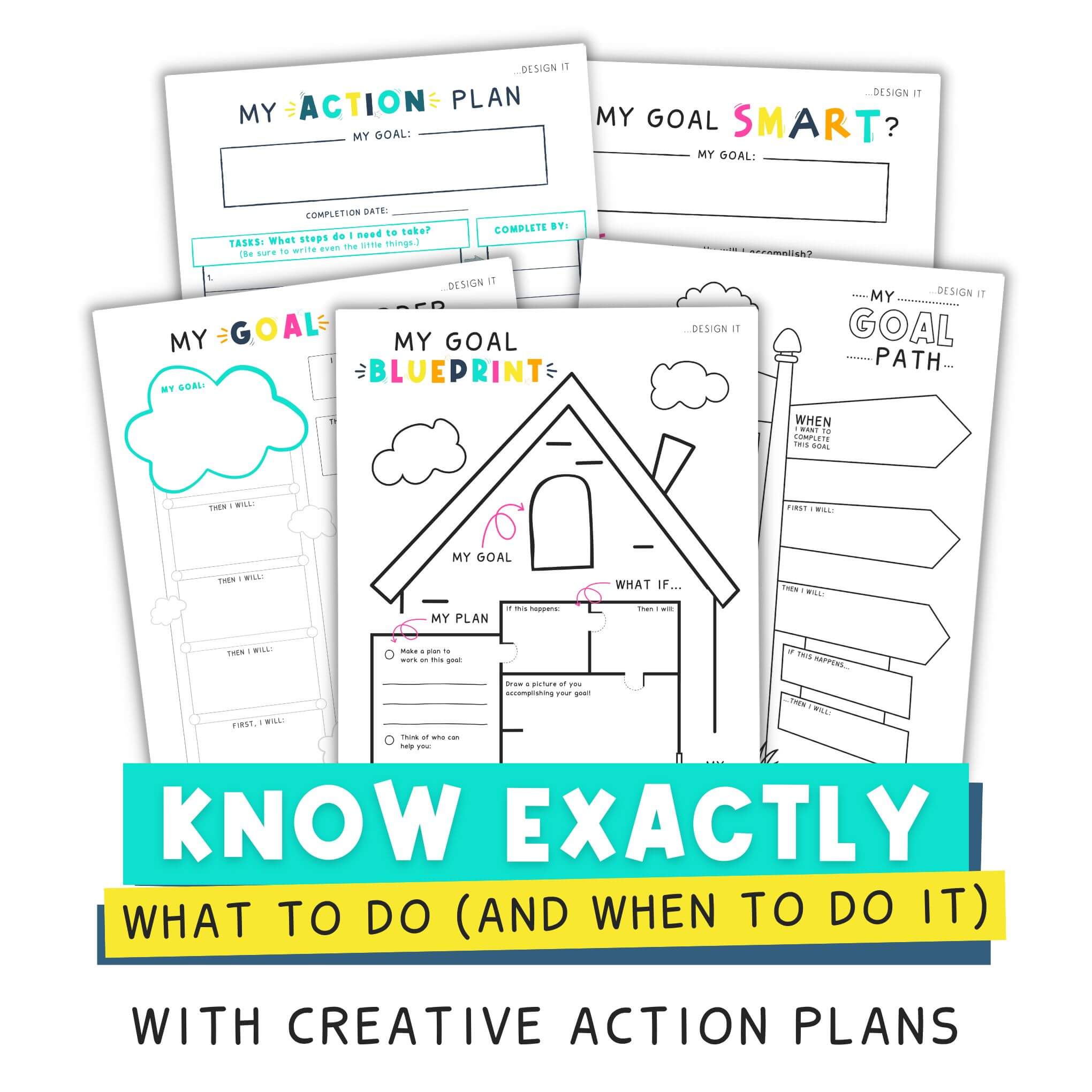 Mockup Of Dream Big Goal Planning Kit For Kids Printable | This Time Of Mine | Creative Action Plans