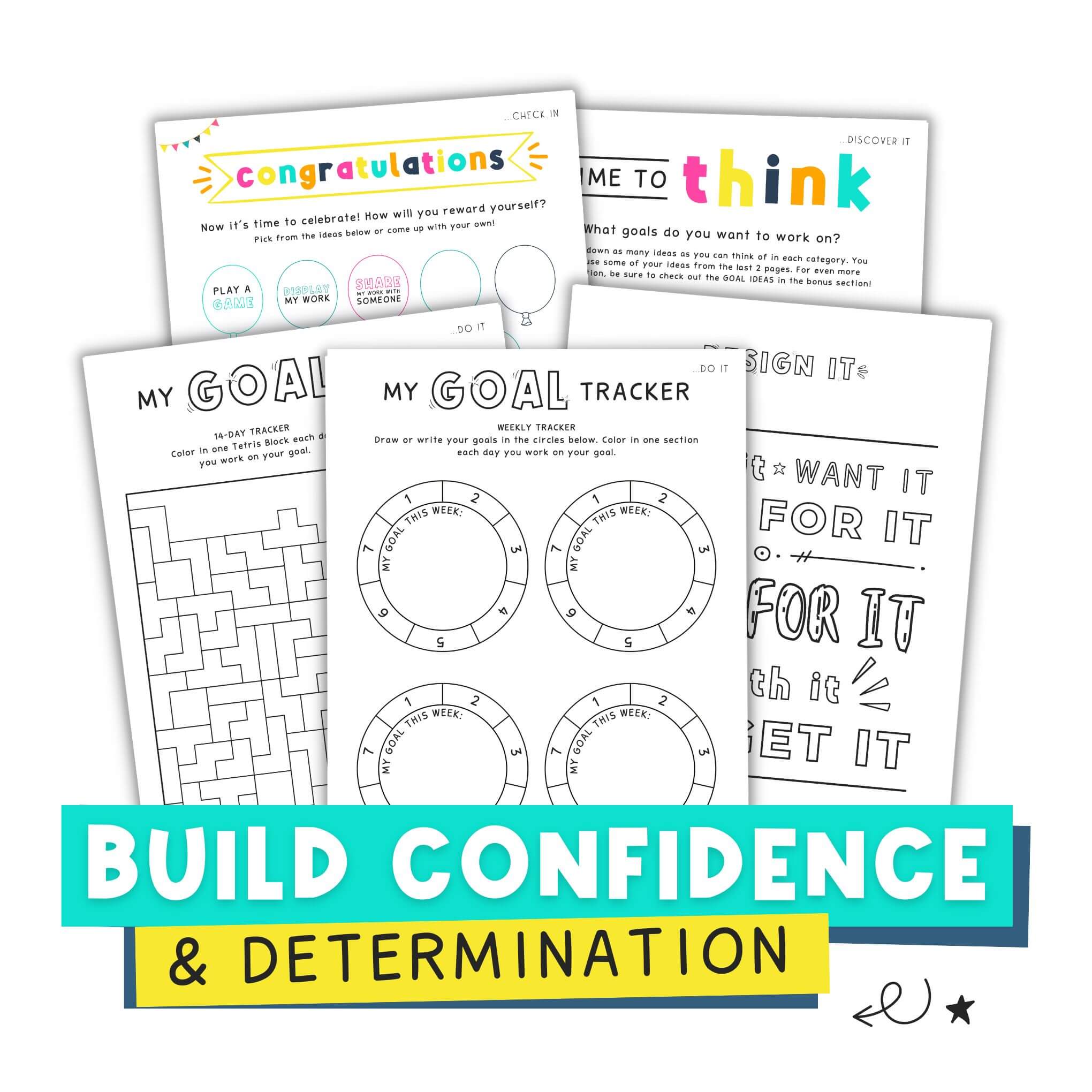 Mockup Of Dream Big Goal Planning Kit For Kids Printable | This Time Of Mine | Build Confidence And Determination
