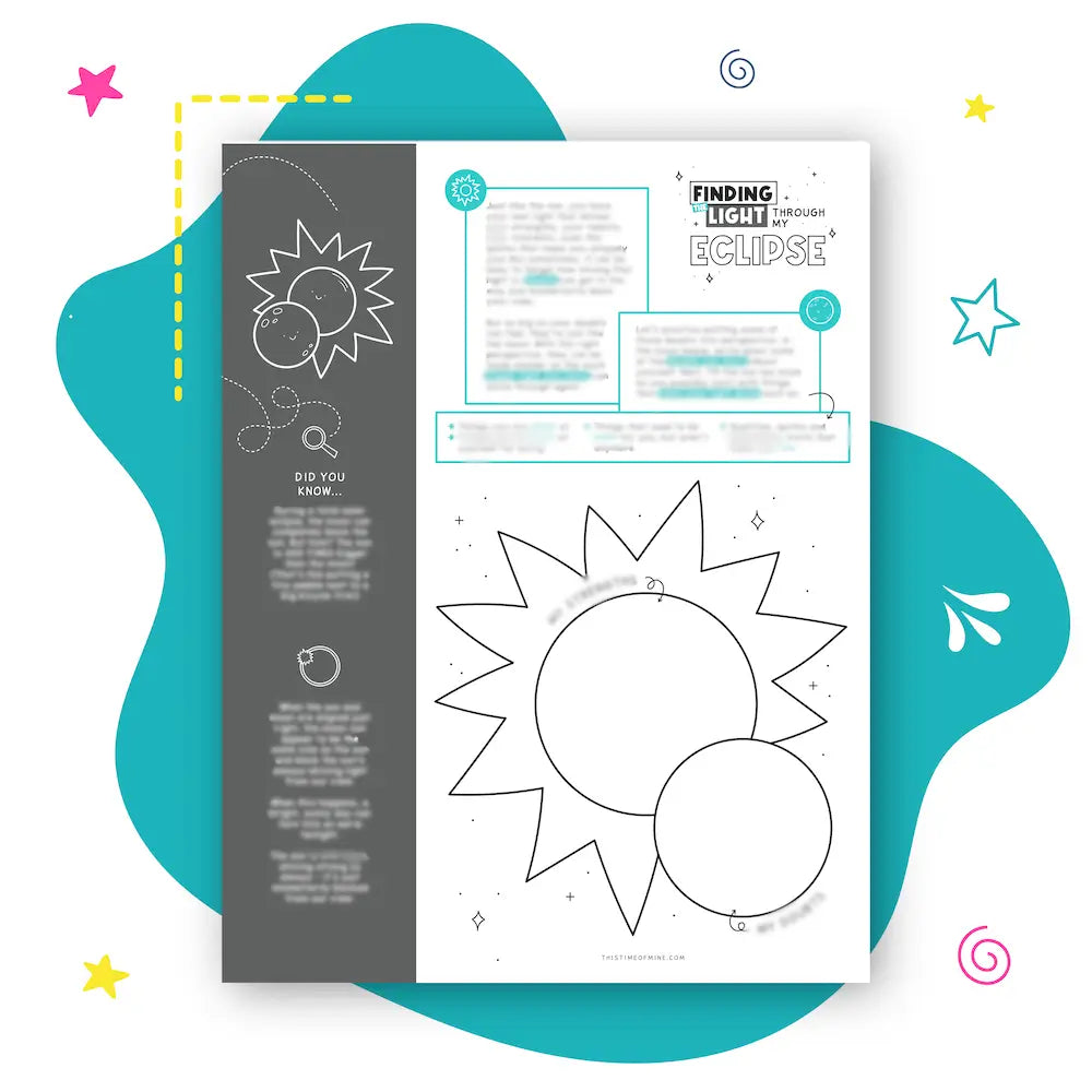 Mockup Of Finding The LIght Through My Eclipse | Positive Mindset Activity For Kids And Teens