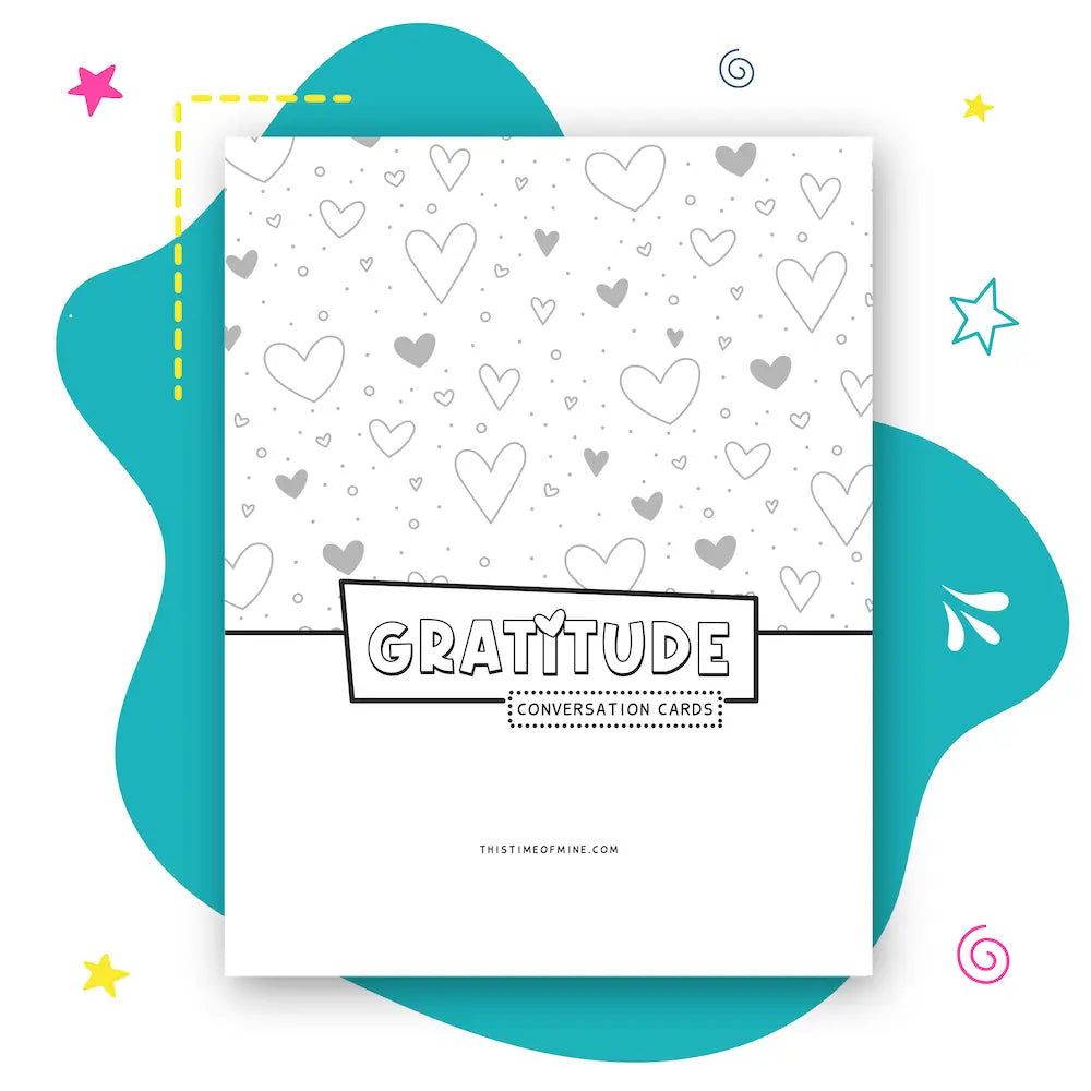 Mockup Of Gratitude Conversation Cards | Encourage Growth And Grateful Mindset For Kids And Teens