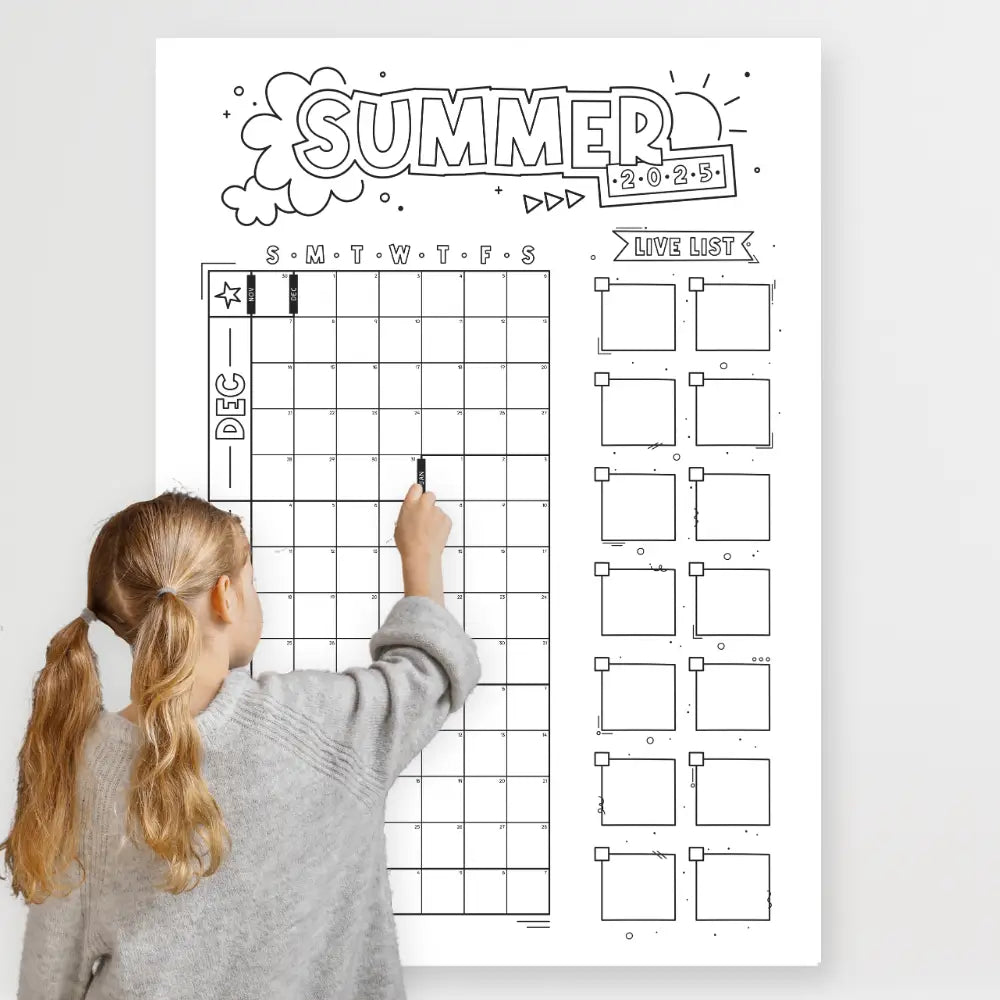 Mockup Of Jumbo 2025 Summer Calendar - December January February