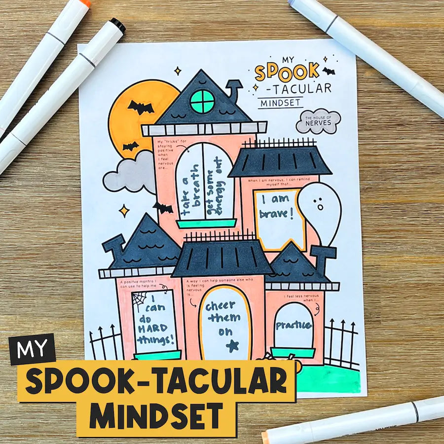 Printable Page On Desk | My Spooktacular Mindset | Printable Halloween Growth Mindset Activity For Kids
