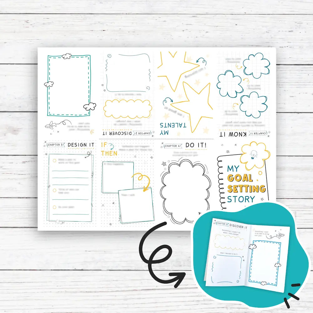Mockup Of My Goal Setting Story Foldable Mini Book | Growth Mindset Activity For Kids And Teens
