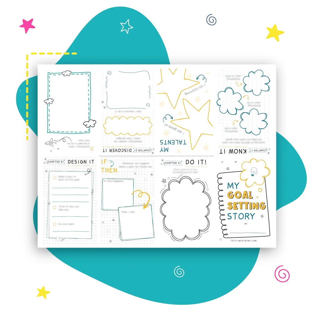 Mockup Of My Goal Setting Story | Foldable Printable Book For Kids And Teens