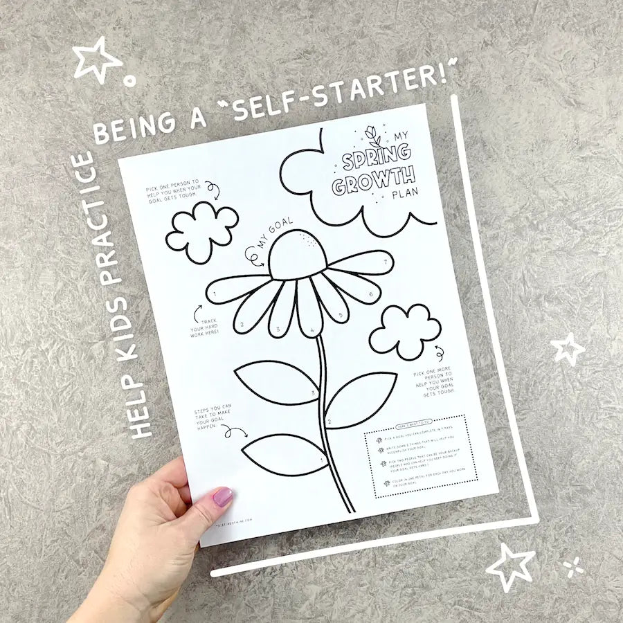 Image Of My Spring Growth Plan | Printable Goal Tracker | Build Growth Mindset And Goal Setting Skills For Kids