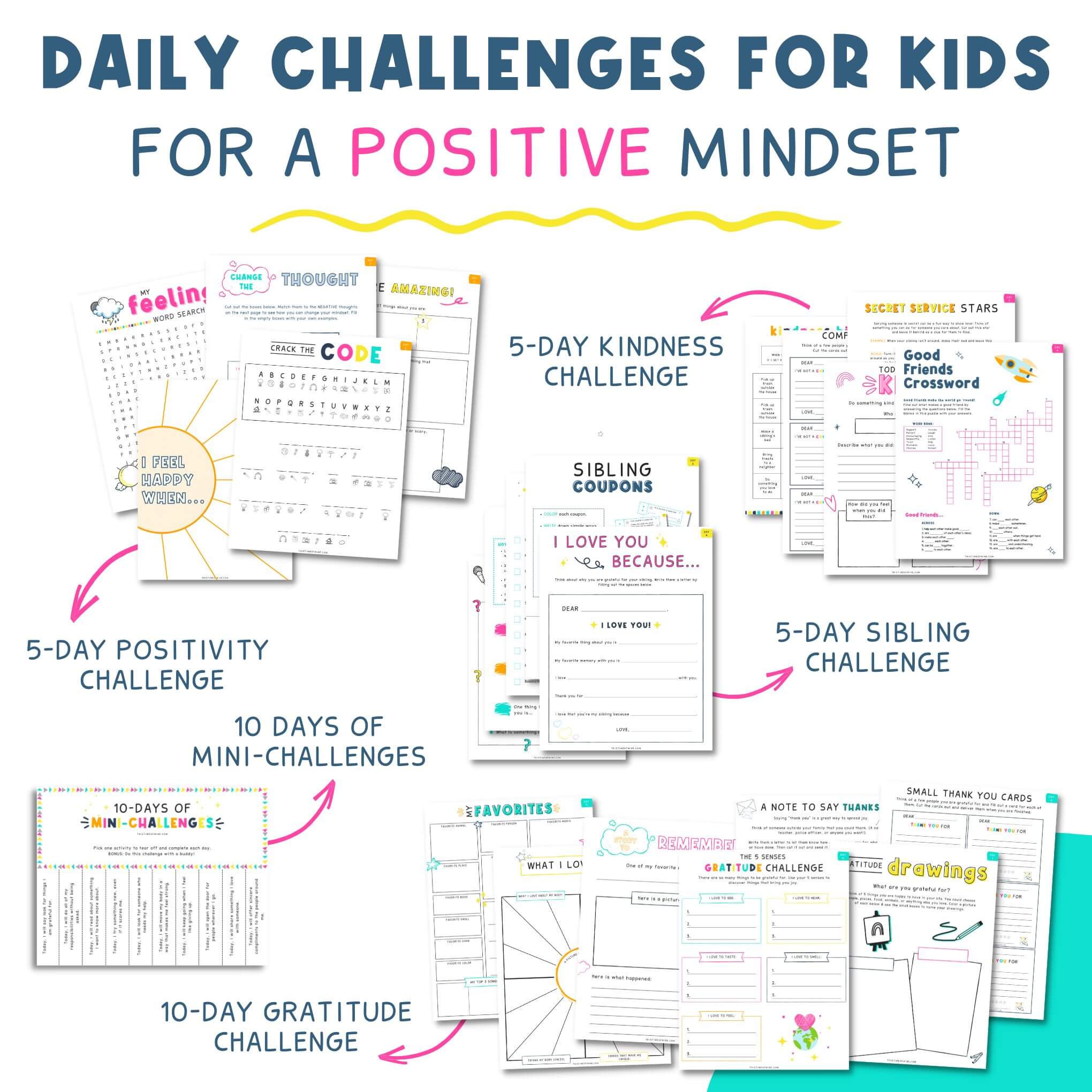 Mockup Of Positivity-Boosting Printable Challenges Kit For Kids | This Time Of Mine | Daily