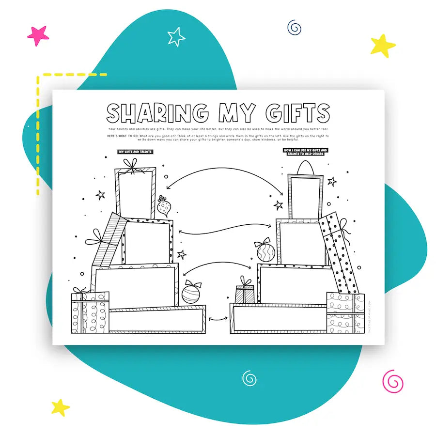 Mockup Of Sharing My Gifts | Help Kids And Teens Spread Kindness, Give, Serve With Printable Activity | This Time Of Mine