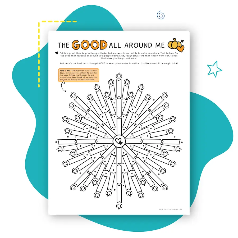 Mockup of The Good All Around Me | Printable Fall Gratitude Activities For Kids