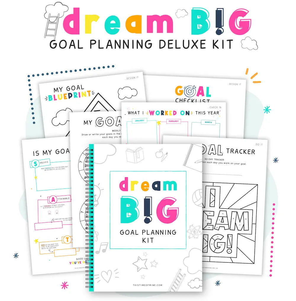 Mockup Of The Dream Big Goal Planning Kit For Kids (Deluxe Kit)