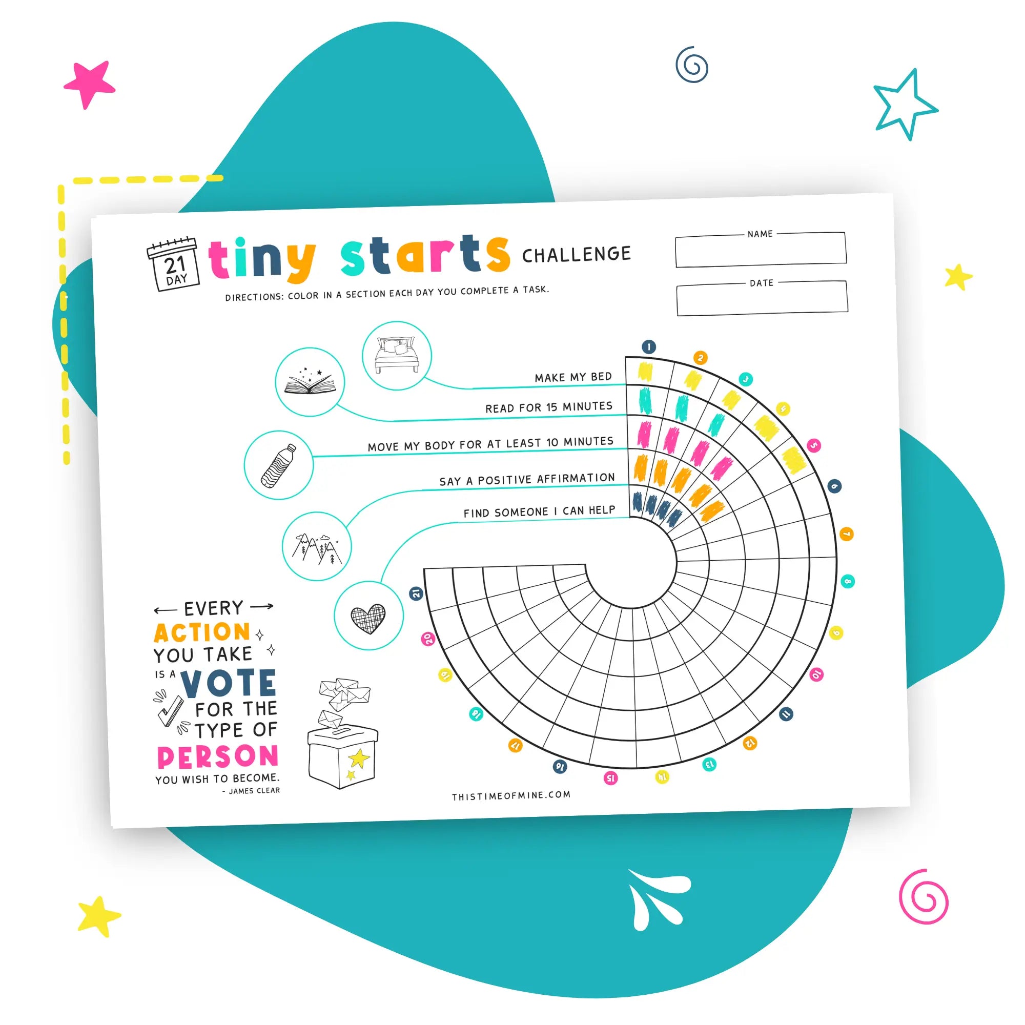Mockup Of Tiny Starts Challenge For Kids | Unlock The Power Of Starting Small