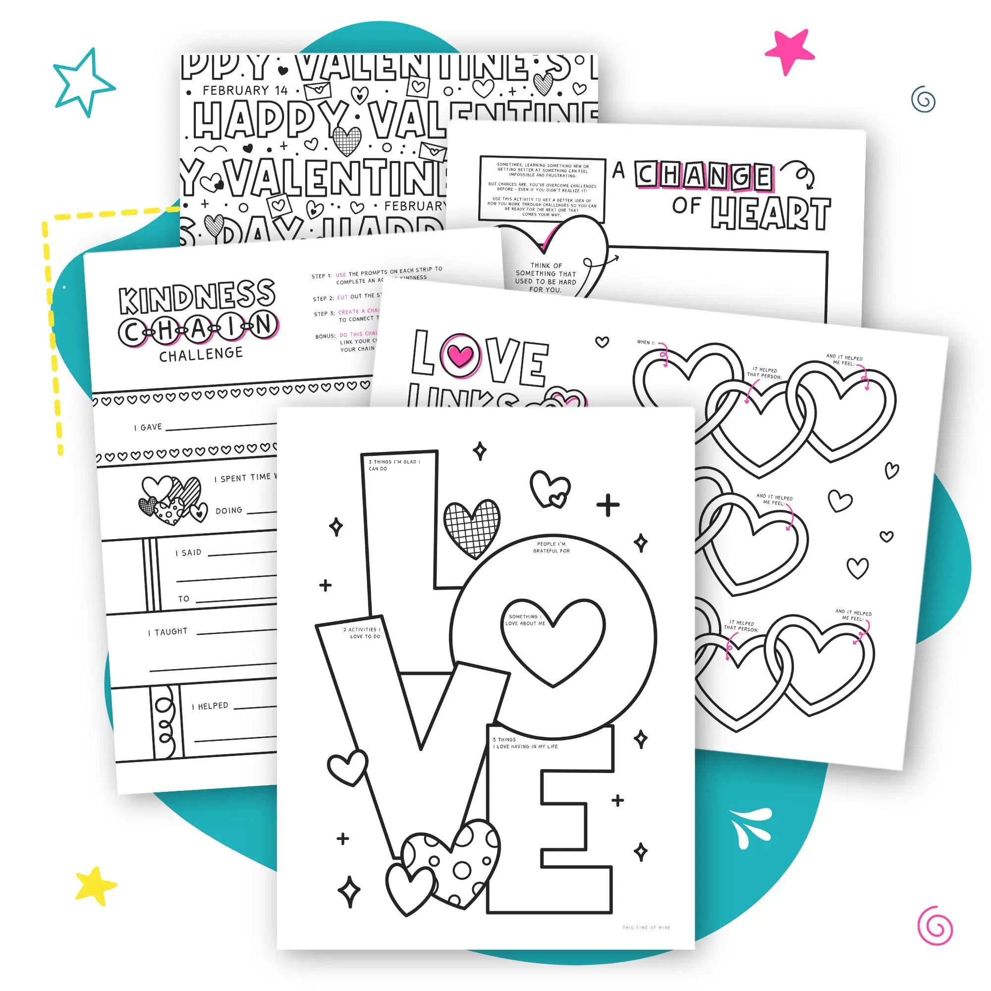 Mockup Of Valentine's Kit | Printable Activities For Kids | Build Kindness, Growth Mindset And Fun