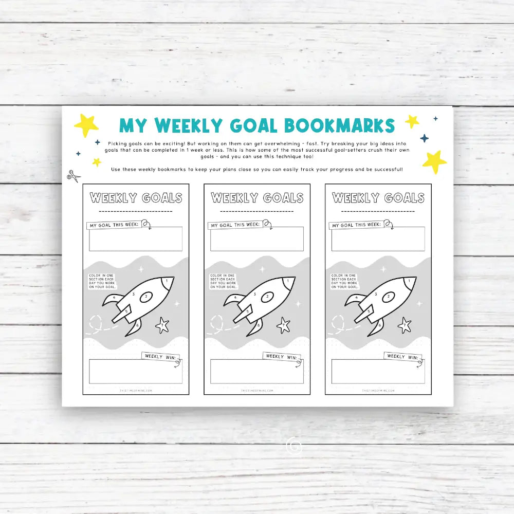 Mockup Of Weekly Goal Bookmarks | Teach Kids How To Set Goals