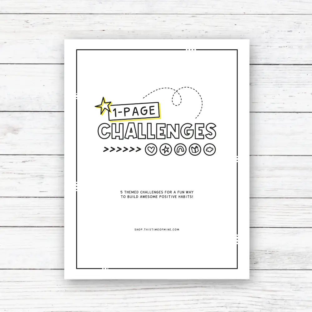 Mockup Of 1 Page Challenges - Kindness, Gratitude, Service, Learning And Reading 