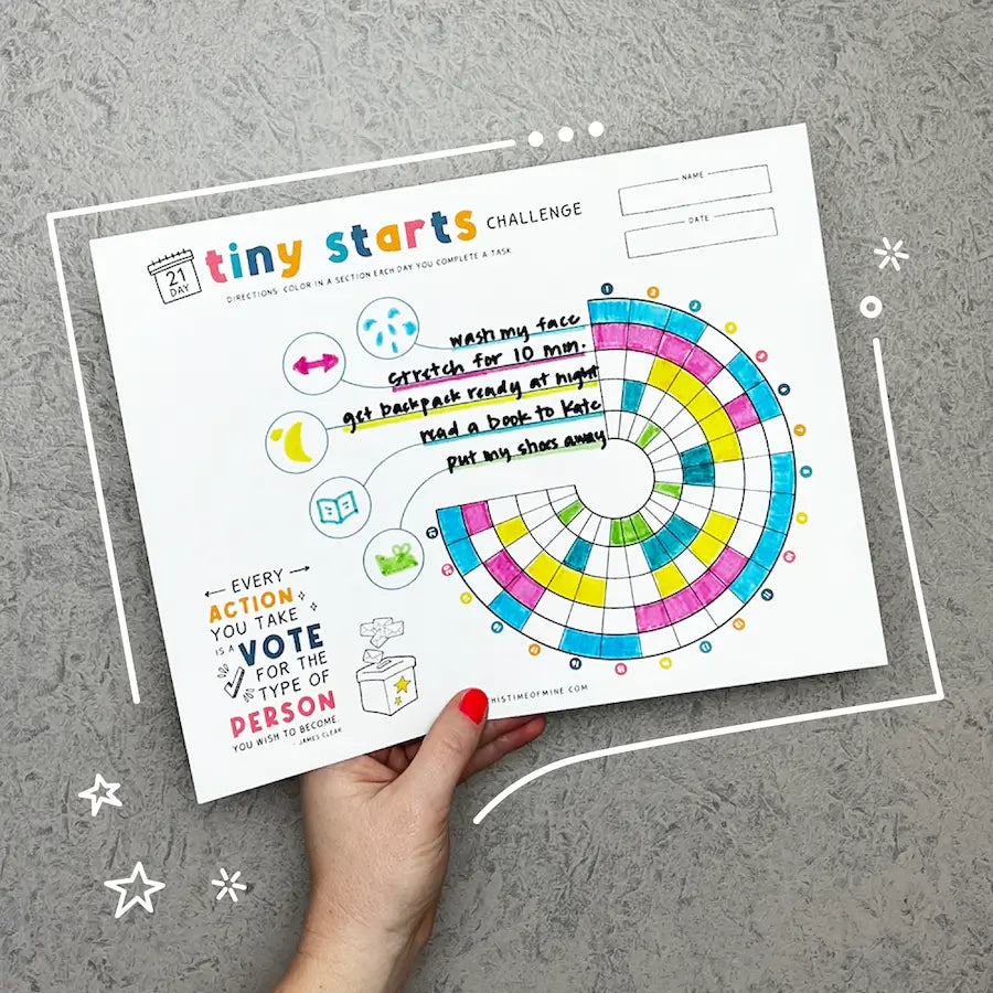 Image Of 21-Day Goal And Habit Tracker For Kids | Tiny Starts Challenge To Create Big Wins