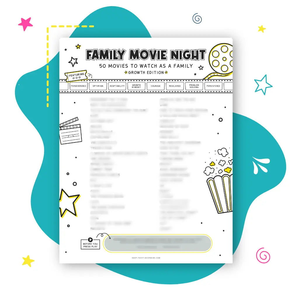 Image Of 50 Family Movies About Growth Mindset, Persistence, Perseverance And Optimism | Printable List | This Time Of Mine