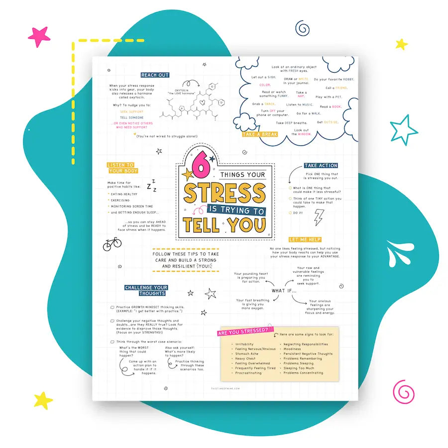 Mockup Of 6 Things Your Stress Is Trying To Tell You | Help Kids And Teens Manage Stress In Healthy Positive Ways