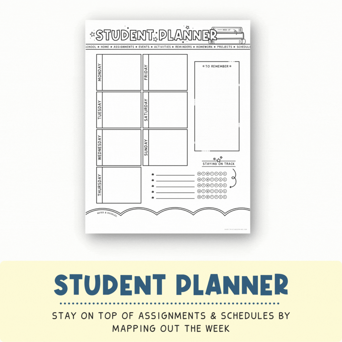 Mockups Of Back To School Growth Mindset Edition | Student Planner, Future Me Letter, Goal Tracker For Kids And Tweens