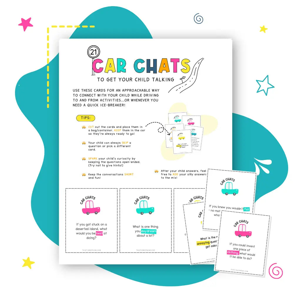 Mockup Of Car Chats - Family Conversation Cards