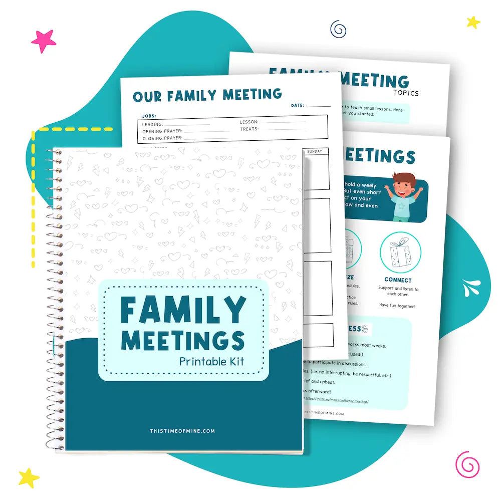 Mockup Of Family Meetings Kit | Printable Agendas, Tips And Meeting Topics To Involve Kids