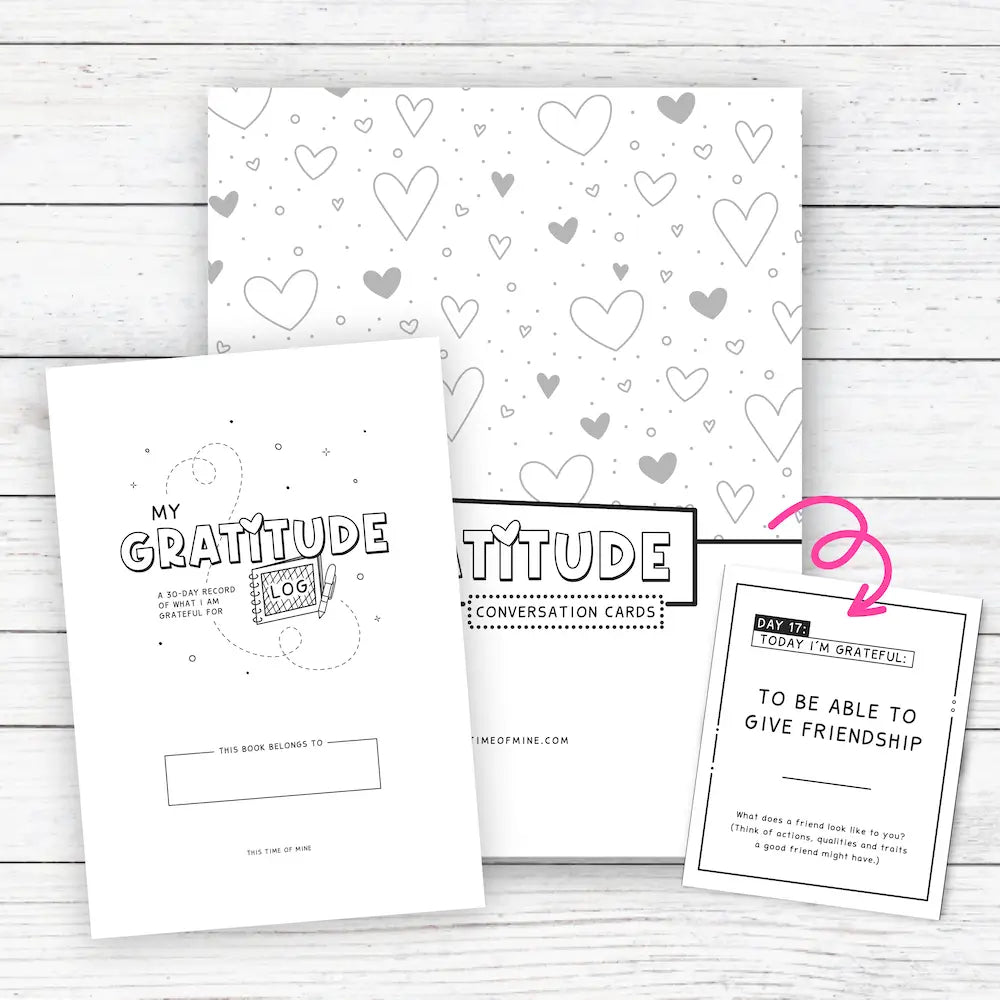 Mockup Of Gratitude Bundle | Printable Journal And Conversation Cards For Families And Classrooms
