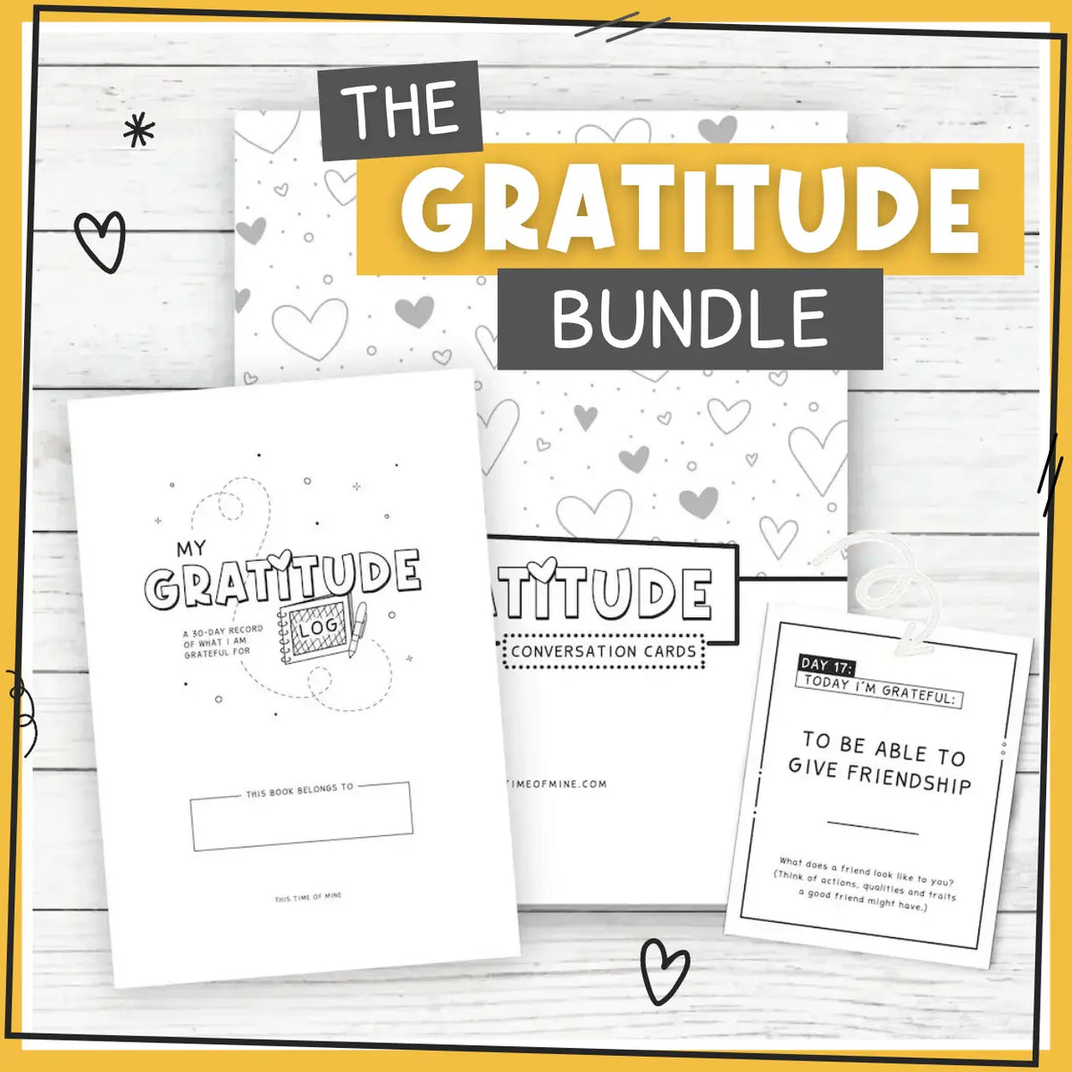 Mockup Of Gratitude Bundle | Printable Journal And Conversation Cards For Families And Classrooms