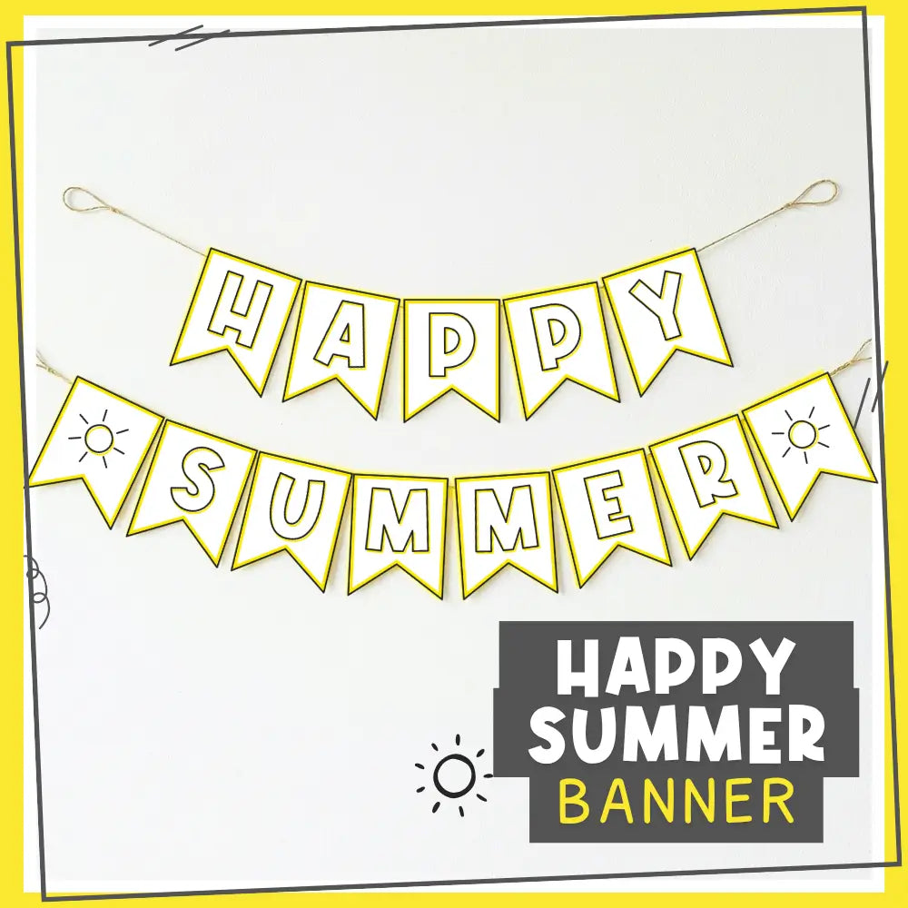 Mockup Of Happy Summer Printable Banner | Celebrate Summer With Kids | This Time Of Mine