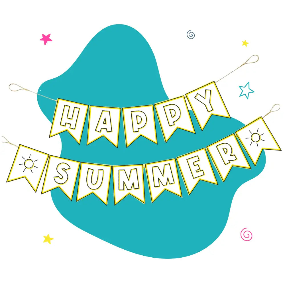 Mockup Of Happy Summer Printable Banner | Printable Decorative Banner | This Time Of Mine