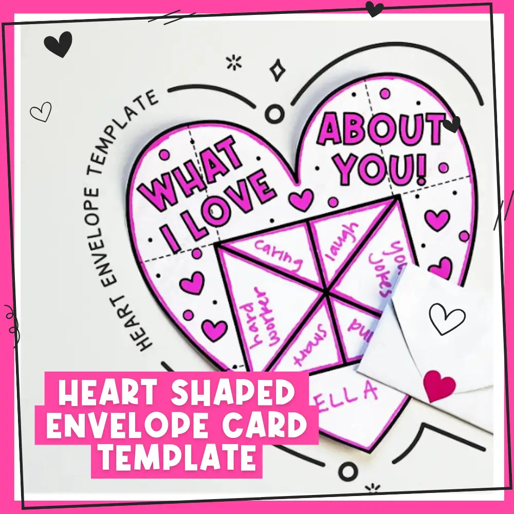 Heart Shaped Envelope Card Template