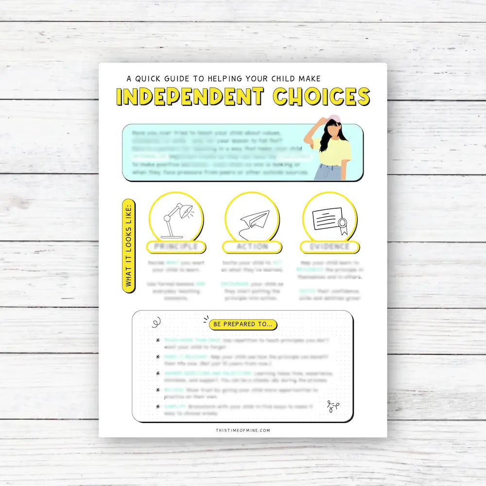 Mockup Of Helping Kids And Teens Make Independent Choices | Quick Start Guide For Parents And Teachers