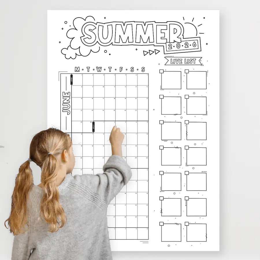 Mockup Of Jumbo 2026 Summer Calendar - June July August