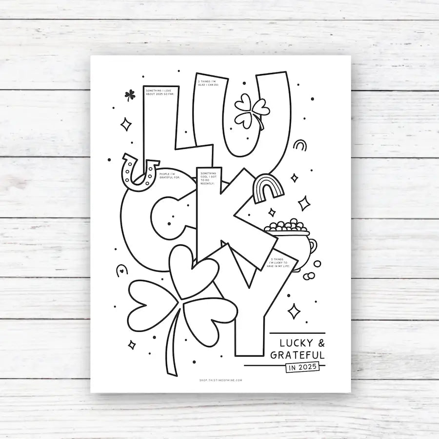 Mockup of Lucky And Grateful 2025 | A Fun Way To Practice Gratitude For Kids | St. Patricks Day