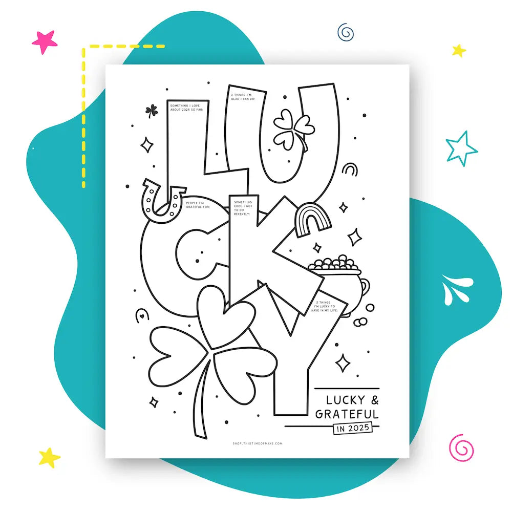 Mockup Of Lucky And Grateful 2025 | Help Kids Reflect On What They're Grateful For | St. Patricks Day