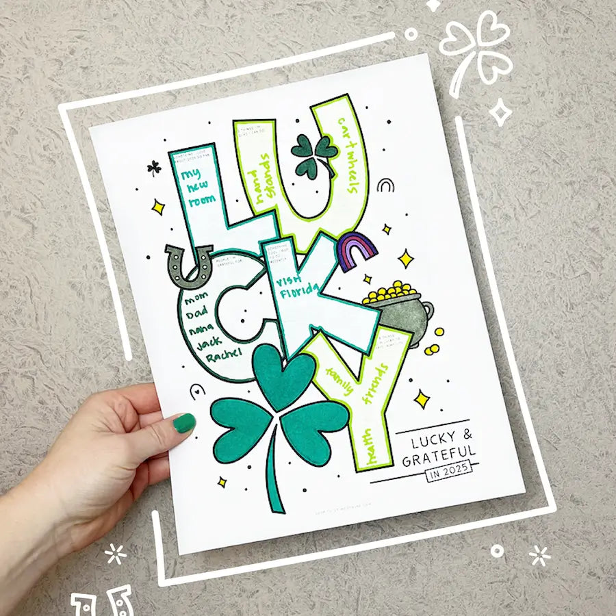 Image of Lucky And Grateful 2025 | Printable Gratitude Activity For Kids | St. Patricks Day