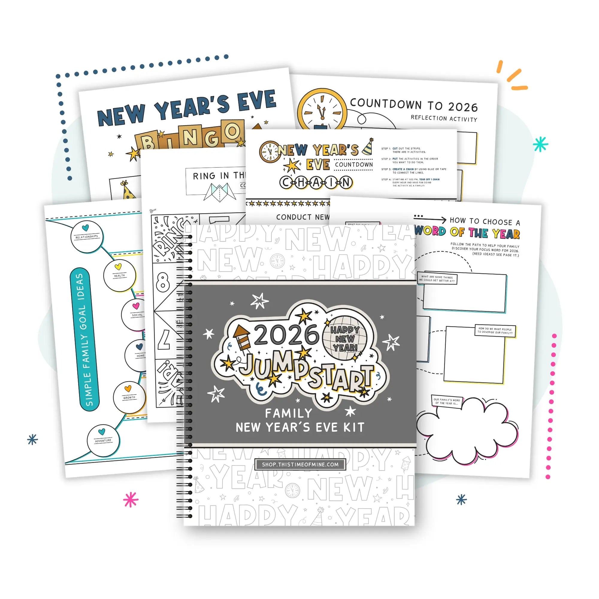 Mockup Of New Year's Eve Kit For Kids | Printable Activities