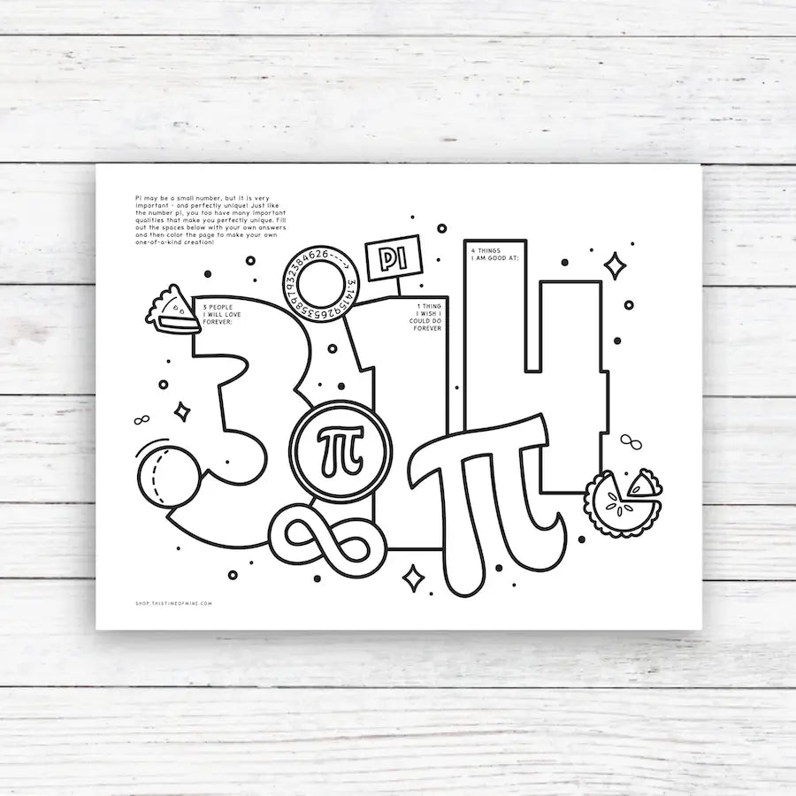 Mockup Of Pi Day Fun | Personal Strengths And Creativity Activity For Kids