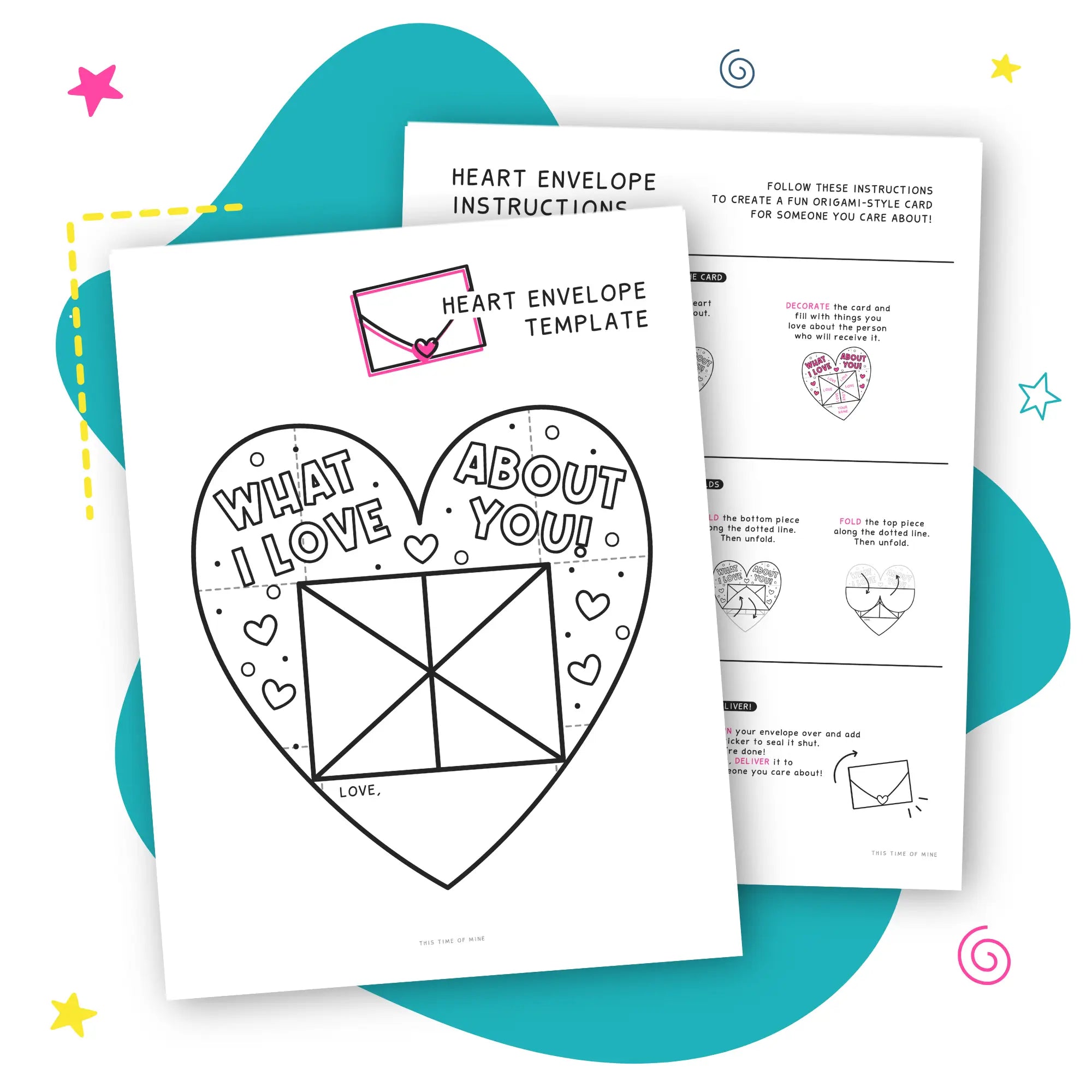 Heart Shaped Envelope Card Template