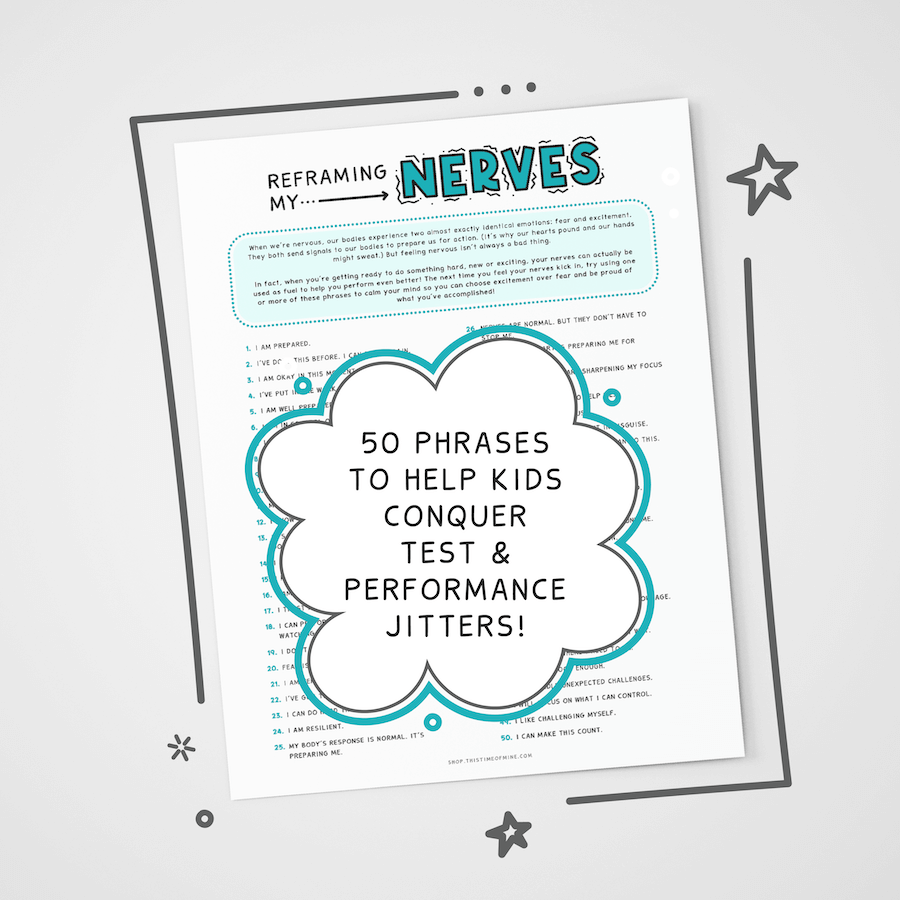 Reframing My Nerves | Mantras And Phrases For Kids And Teens With Test And Performance Nerves | Positive Thinking And Growth Mindset Phrases