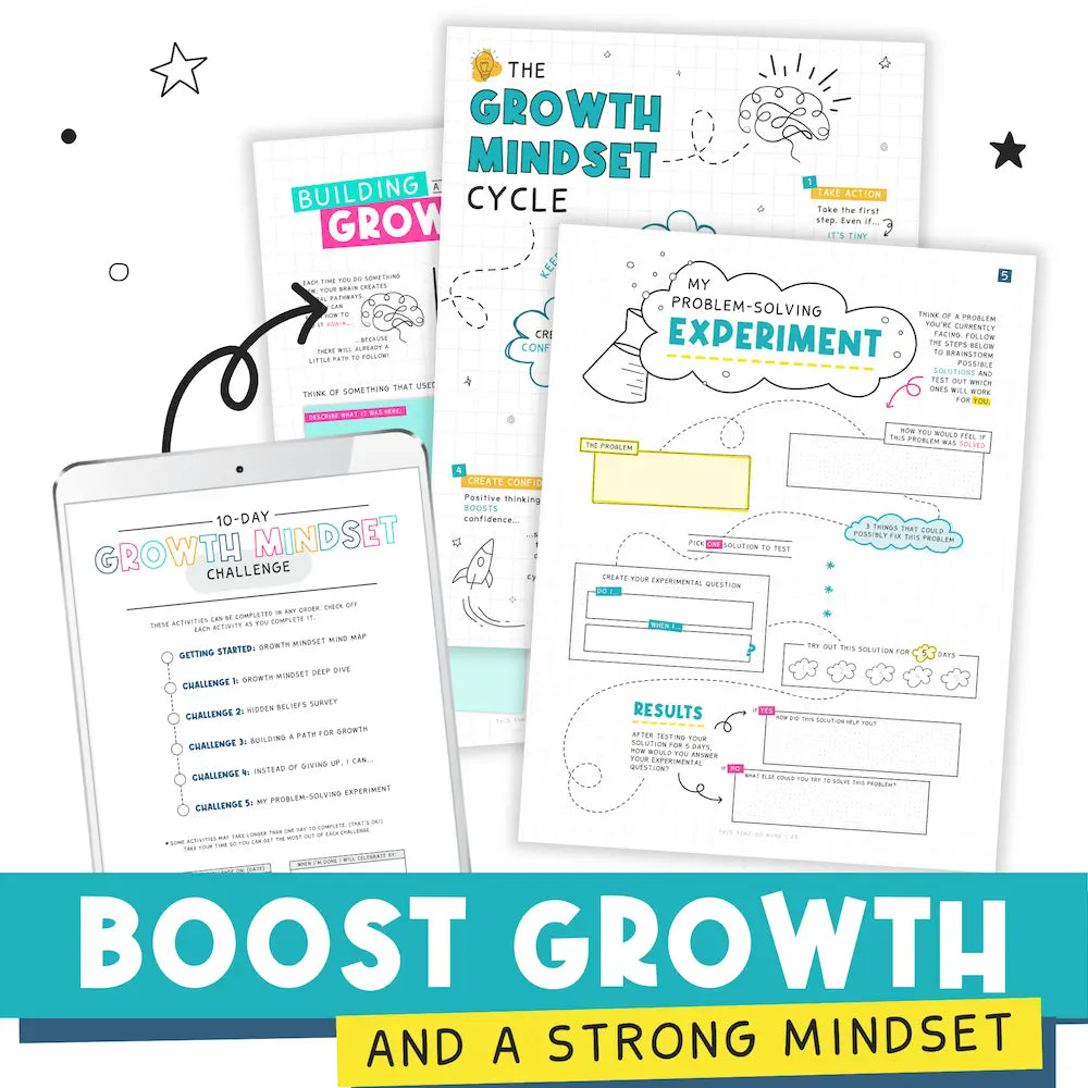 Mockup Of The Challenges Kit Growth Mindset Edition For Kids 10-14 | Challenge 2 Growth Mindset | Boost Growth And A Strong Mindset