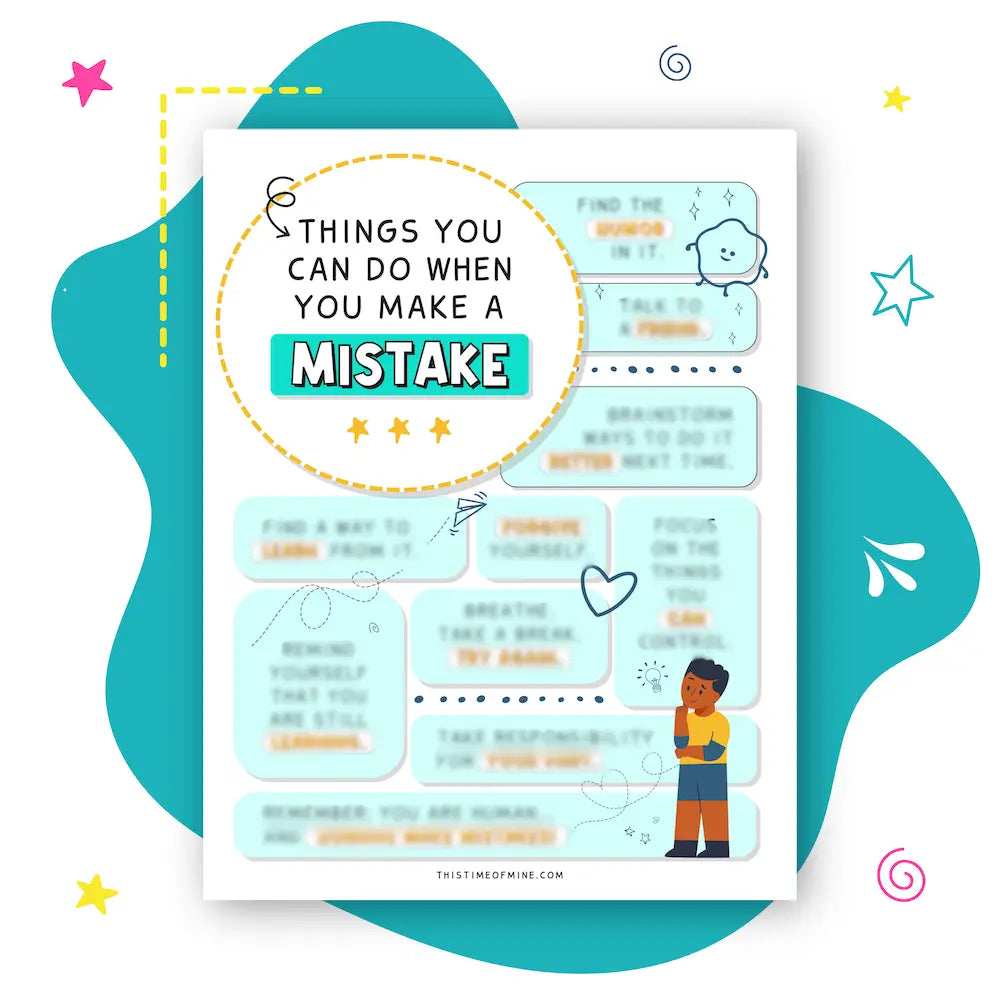 Mockup Of Things You Can Do When You Make A Mistake | Printable Poster For Kids