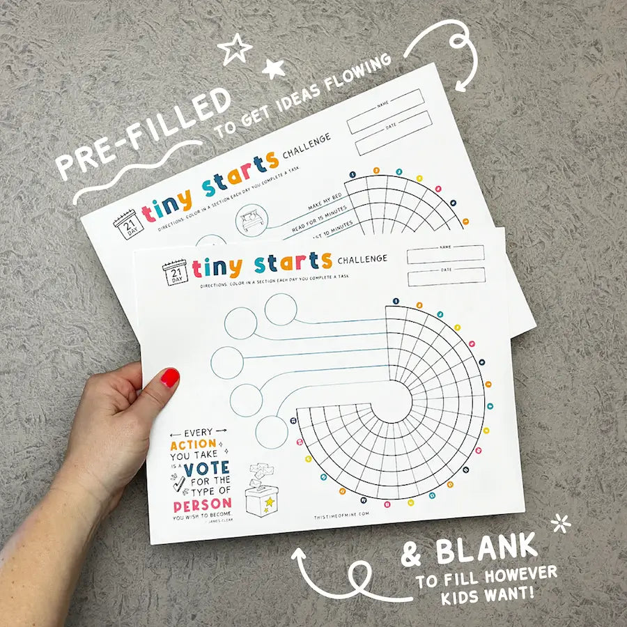 Image Of Tiny Starts Challenge For Kids | Goal Ideas And Trackers Included