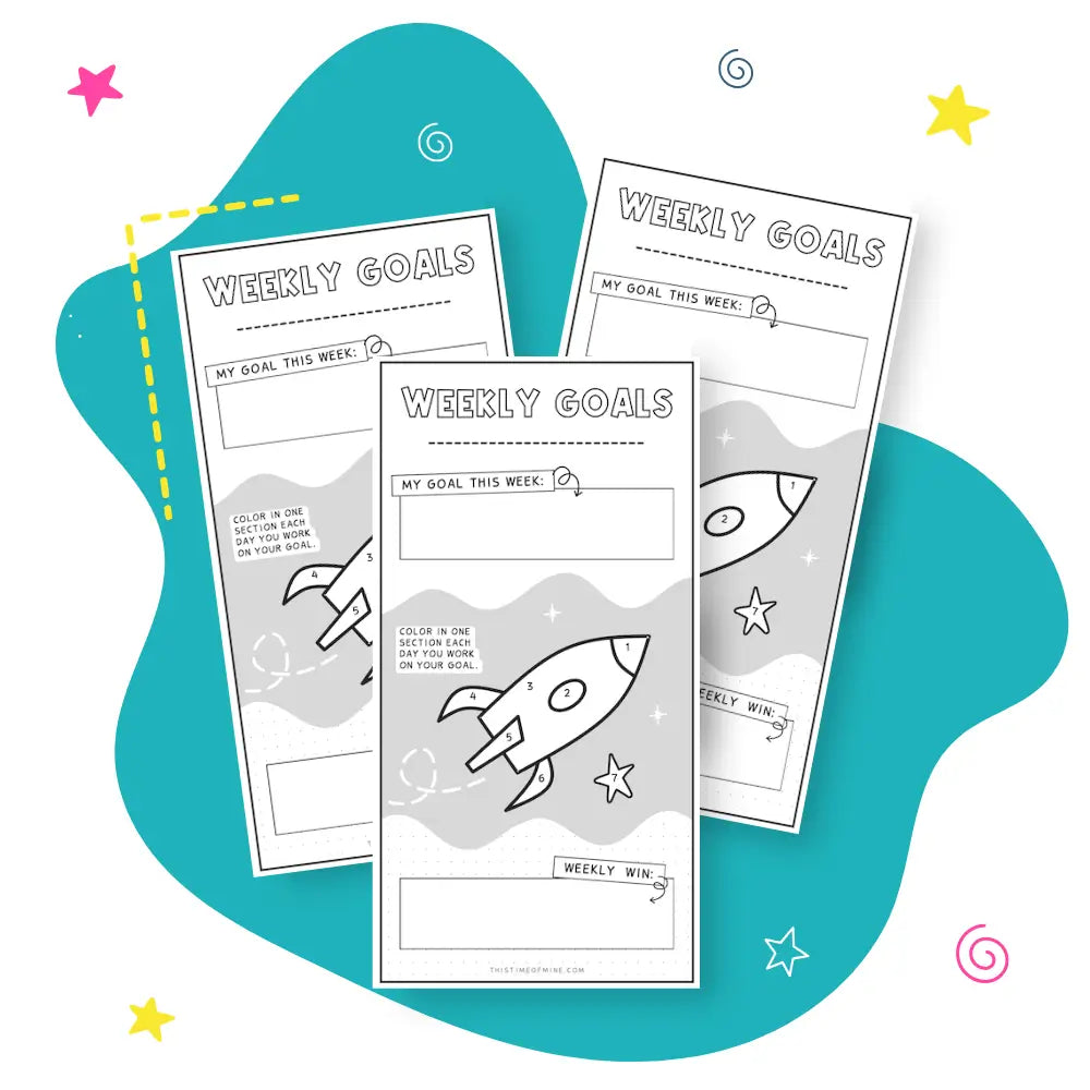 Mockup Of Weekly Goal Bookmarks | Printable Bookmarks To Help Kids Track Goals